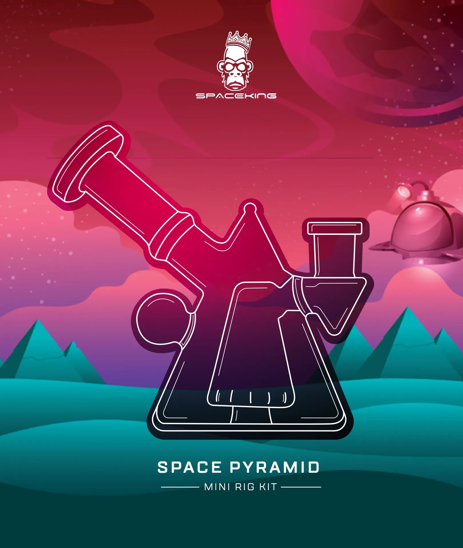 Space King Glass - 'Space Pyramid' Mini Rig - Discreet Smoker