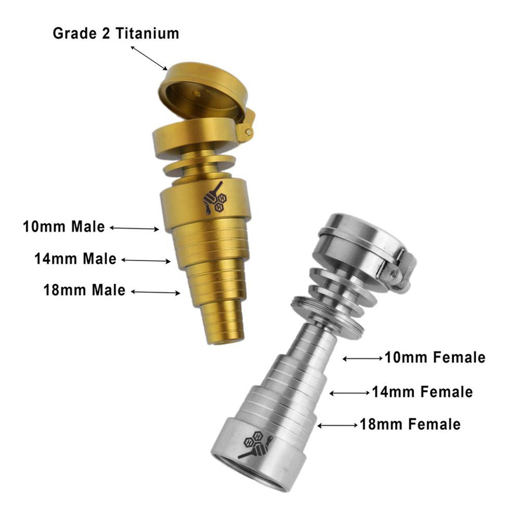TITANIUM 6 IN 1 CARB CAP DAB NAIL - Discreet Smoker