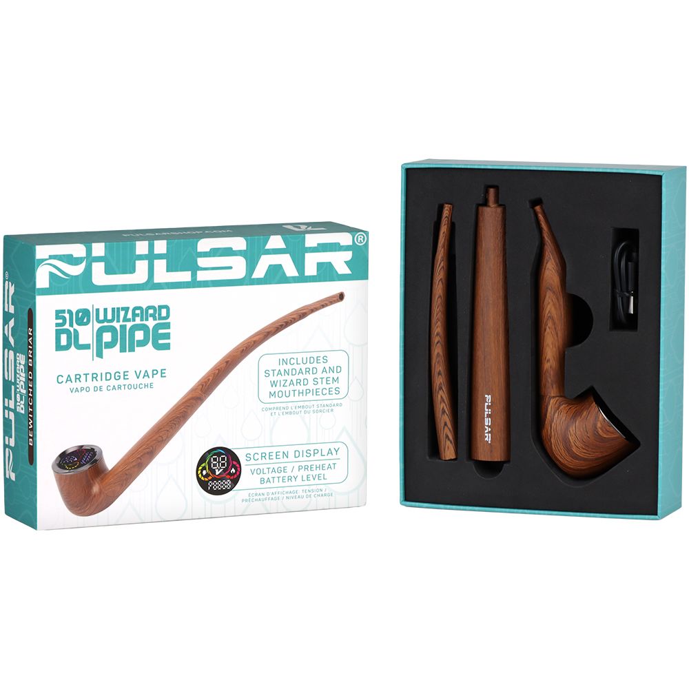 Pulsar 510 DL Wizard Pipe Variable Voltage Cartridge Vape | 650mAh - Discreet Smoker