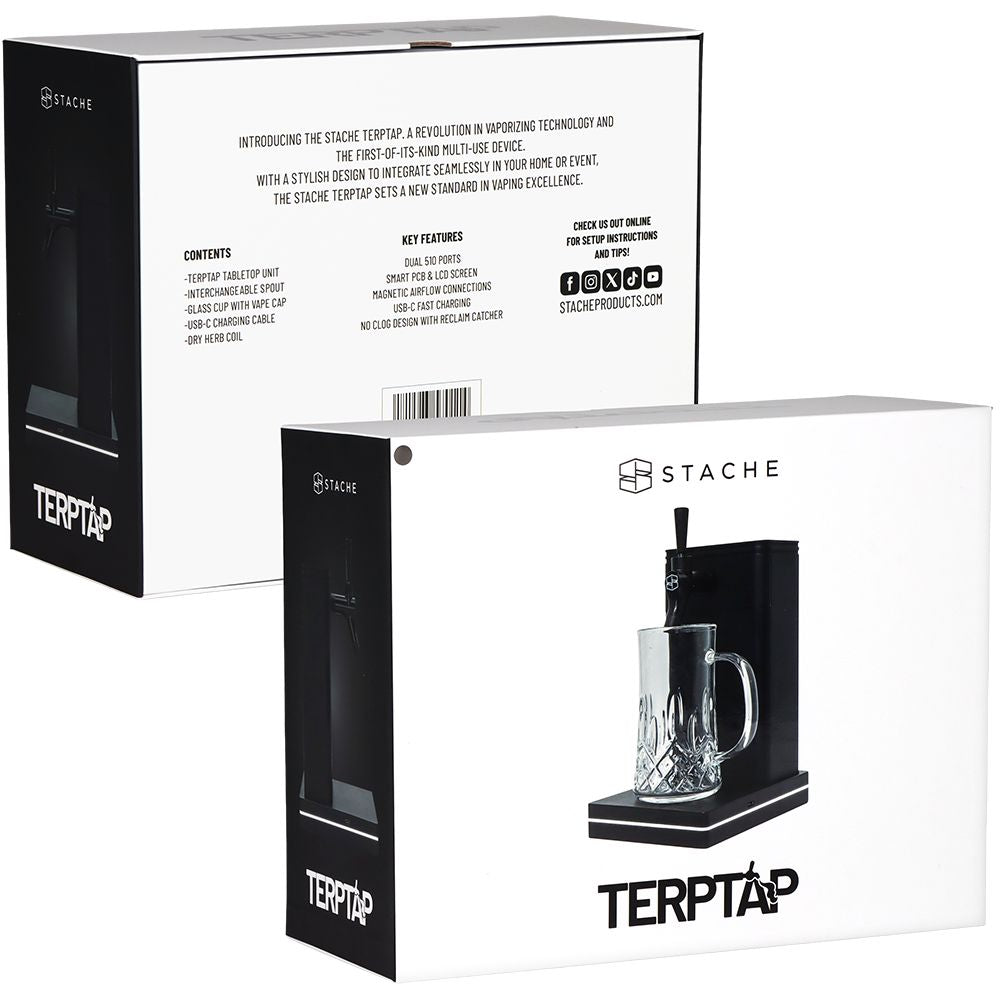 Stache Products Terp Tap Portable Vaporizer | 3000mAh | Black - Discreet Smoker