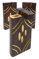 Burned Wood Dugout “Night Lattice” – 4″ – Assorted - Discreet Smoker