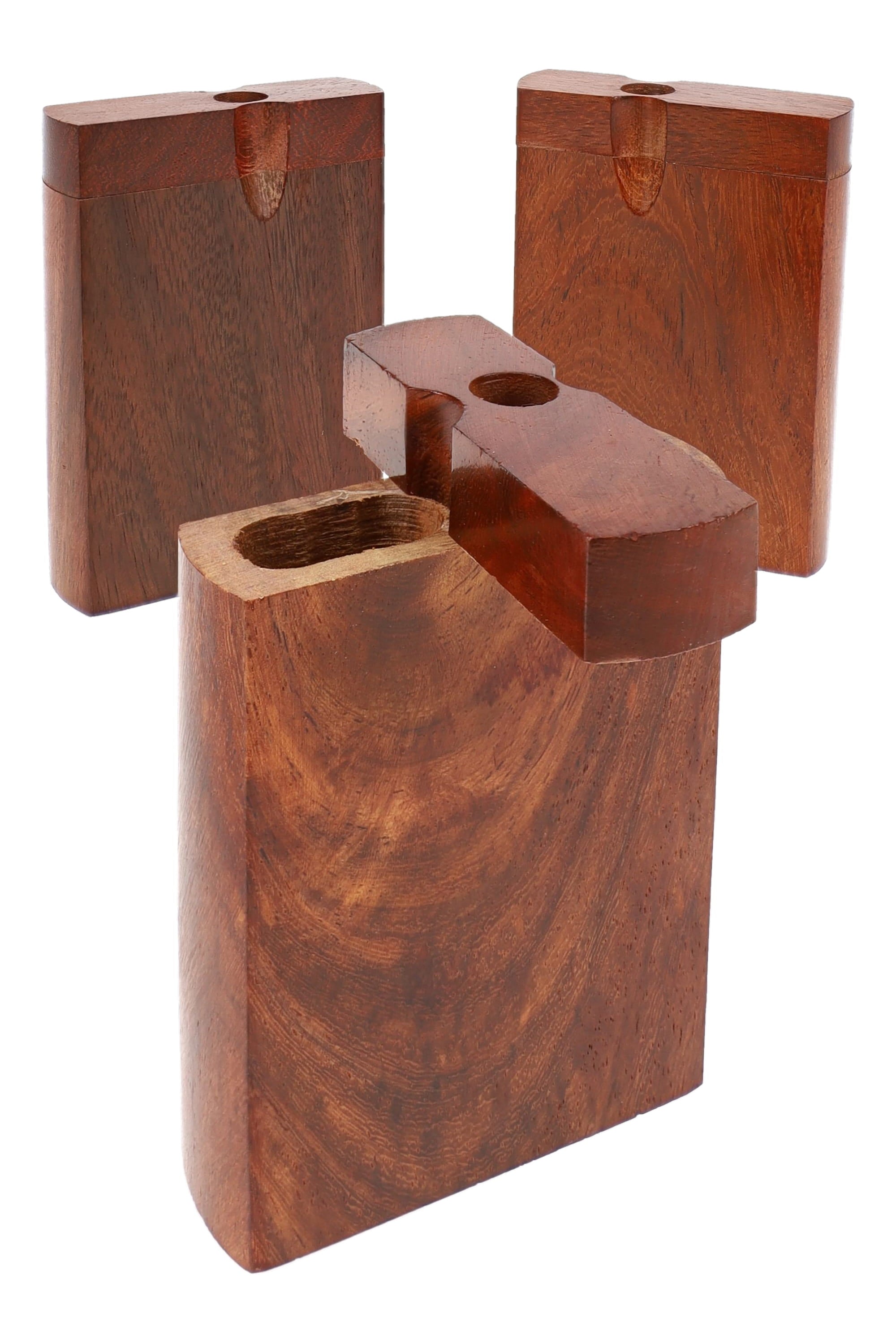 Dark Wood Dugout “Pocket Walnut” – 3″ - Discreet Smoker