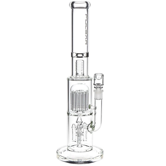 Pulsar Double Chamber Rocket Perc Chugger Glass Water Pipe - 15.25" / 14mm F - Discreet Smoker