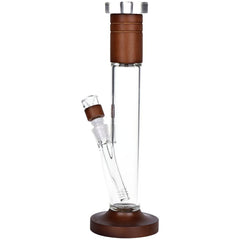 Pulsar Wood on Glass Straight Tube Water Pipe - 14.25" / 14mm F - Discreet Smoker
