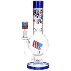 Pulsar American Flag Celebration Bubble Base Glass Water Pipe - 13" / 14mm F