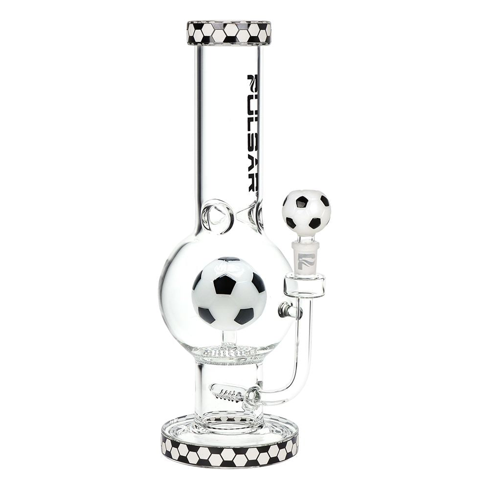 Pulsar Soccer Celebration Bubble Base Glass Water Pipe - 12.6" / 14mm F - Discreet Smoker
