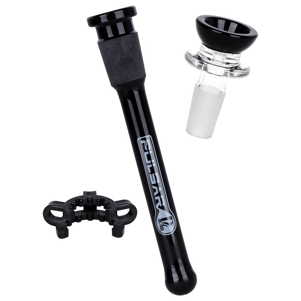Pulsar Flared Straight Tube Glass Water Pipe w/ Ice Restriction - 9.75" / 14mm F - Discreet Smoker