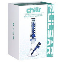 Pulsar Chillr Glycerin Beaker Glass Water Pipe - 13" / 14mm F / Blue