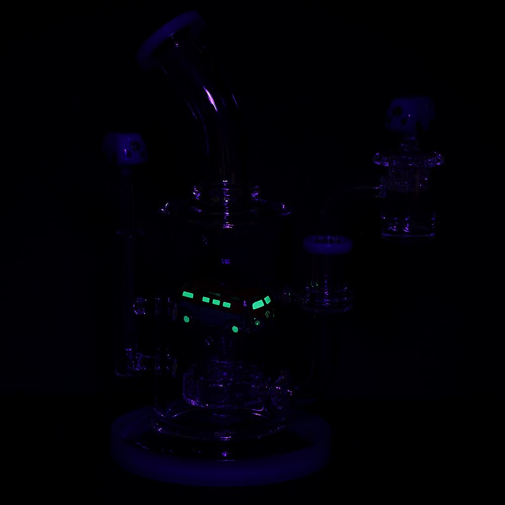 Pulsar Glow VW Bus Glass Dab Rig Set - 8.5" / 14mm F - Discreet Smoker