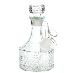 SeshGear Textured Vintage Glass Water Pipe - 6.5" / 14mm F / Clear - Discreet Smoker
