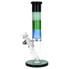 Pulsar Four-Tone Straight Tube Glass Water Pipe - 10.25" / 14mm F