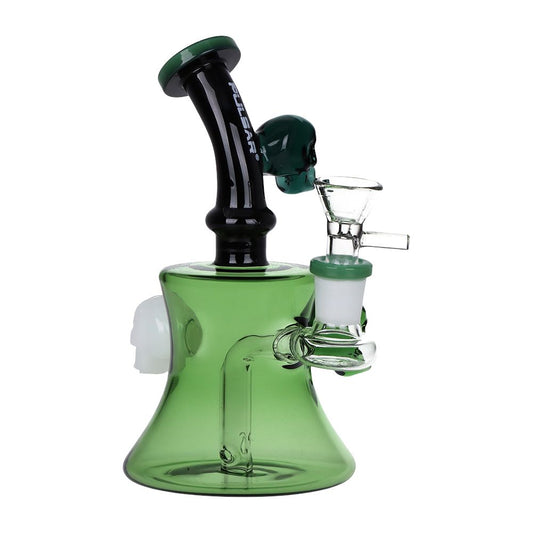 Pulsar Tri-Tone Gaggle of Skulls Hour-Glass Water Pipe - 6.5" / 14mm F - Discreet Smoker