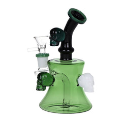 Pulsar Tri-Tone Gaggle of Skulls Hour-Glass Water Pipe - 6.5" / 14mm F