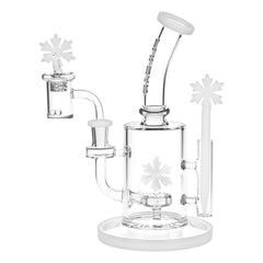 Pulsar Holidaze Series Glass Dab Rig Set - 8.25" / 14mm F / Snowflake - Discreet Smoker
