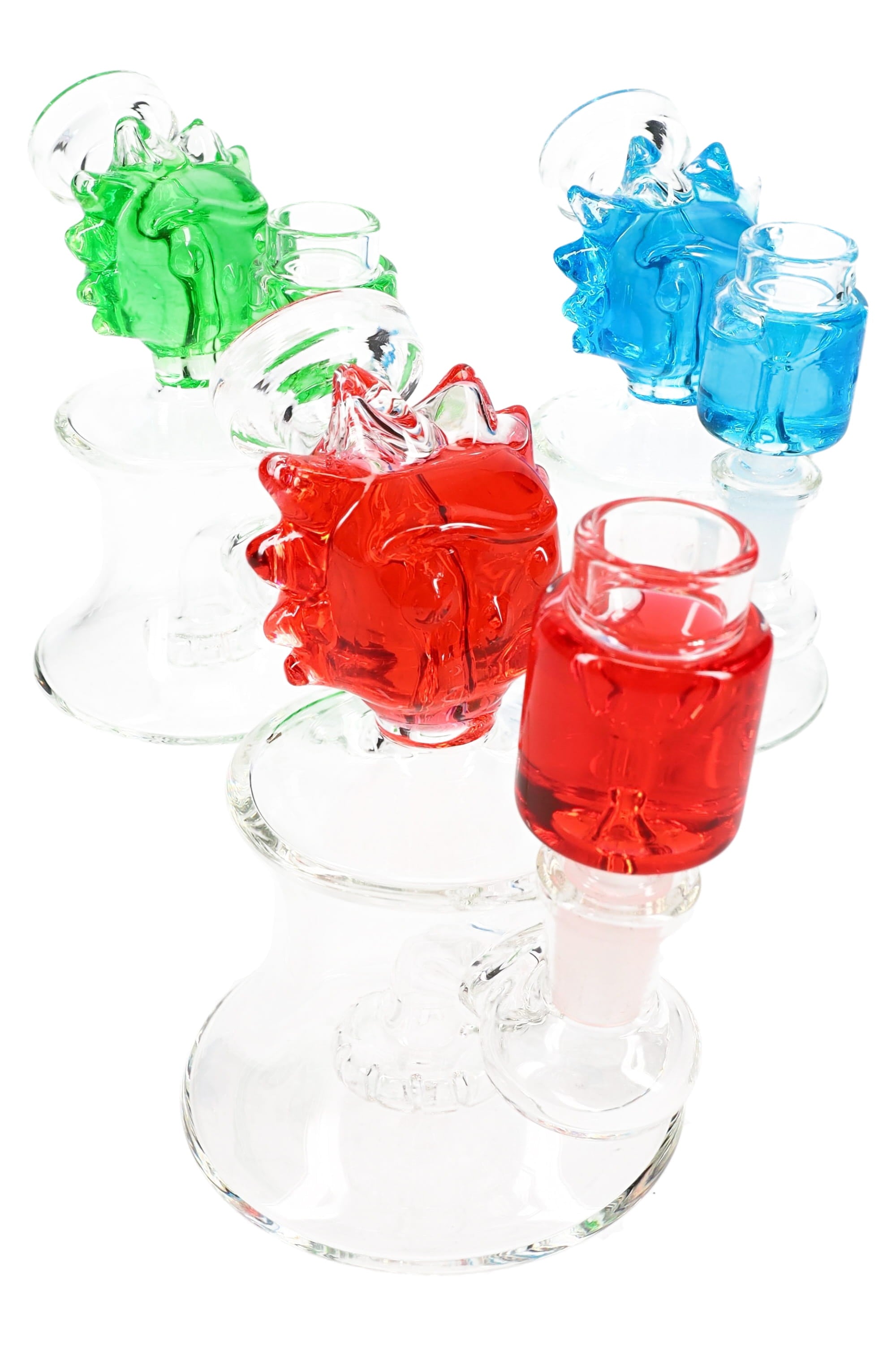 Glass Bong “Ricky” – Fluid-Filled – Showerhead Perc – 5½″ - Discreet Smoker