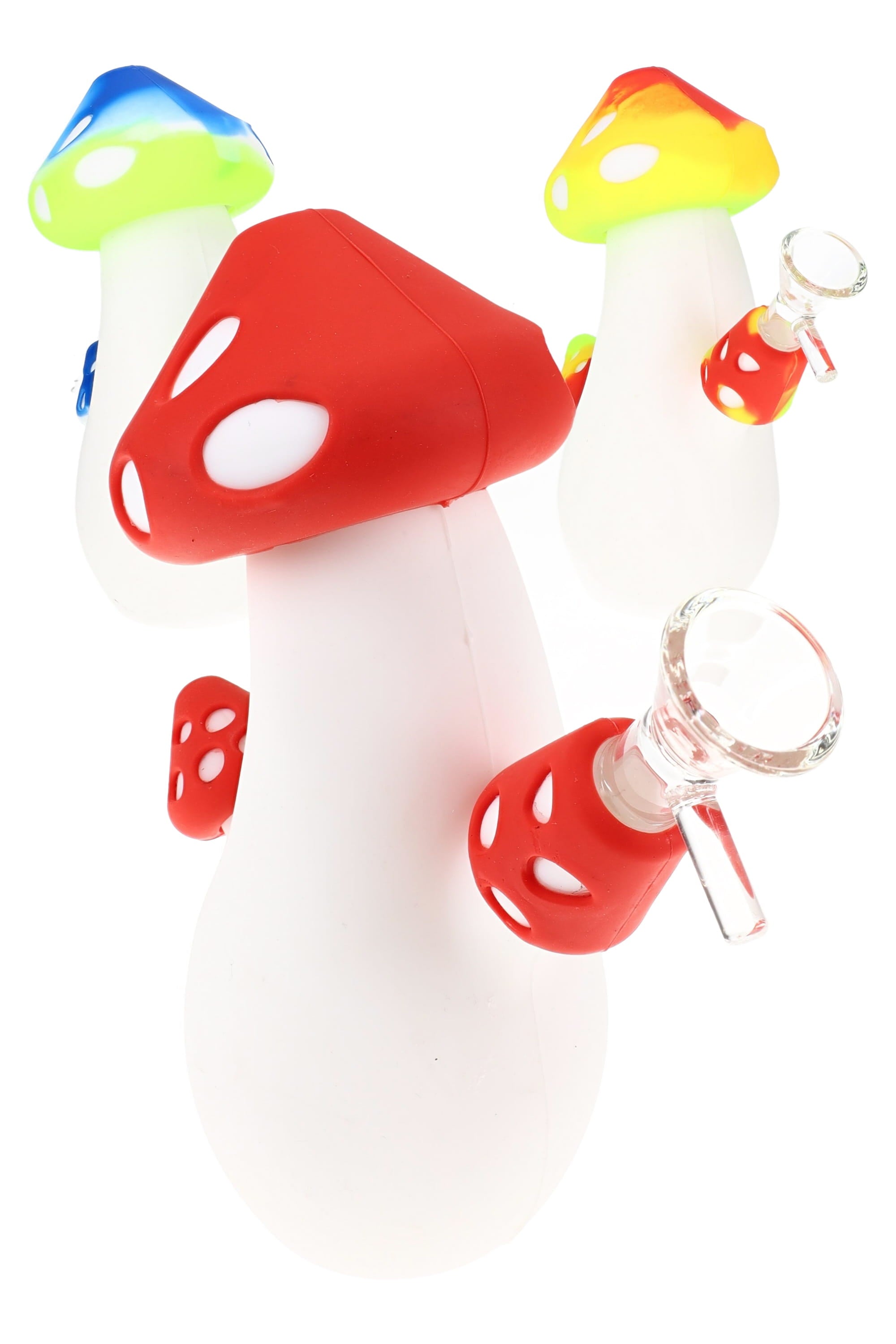 Silicone Mushroom Bong “Fairy Cap” – 14.5 mm – 7″ – Assorted Colors - Discreet Smoker