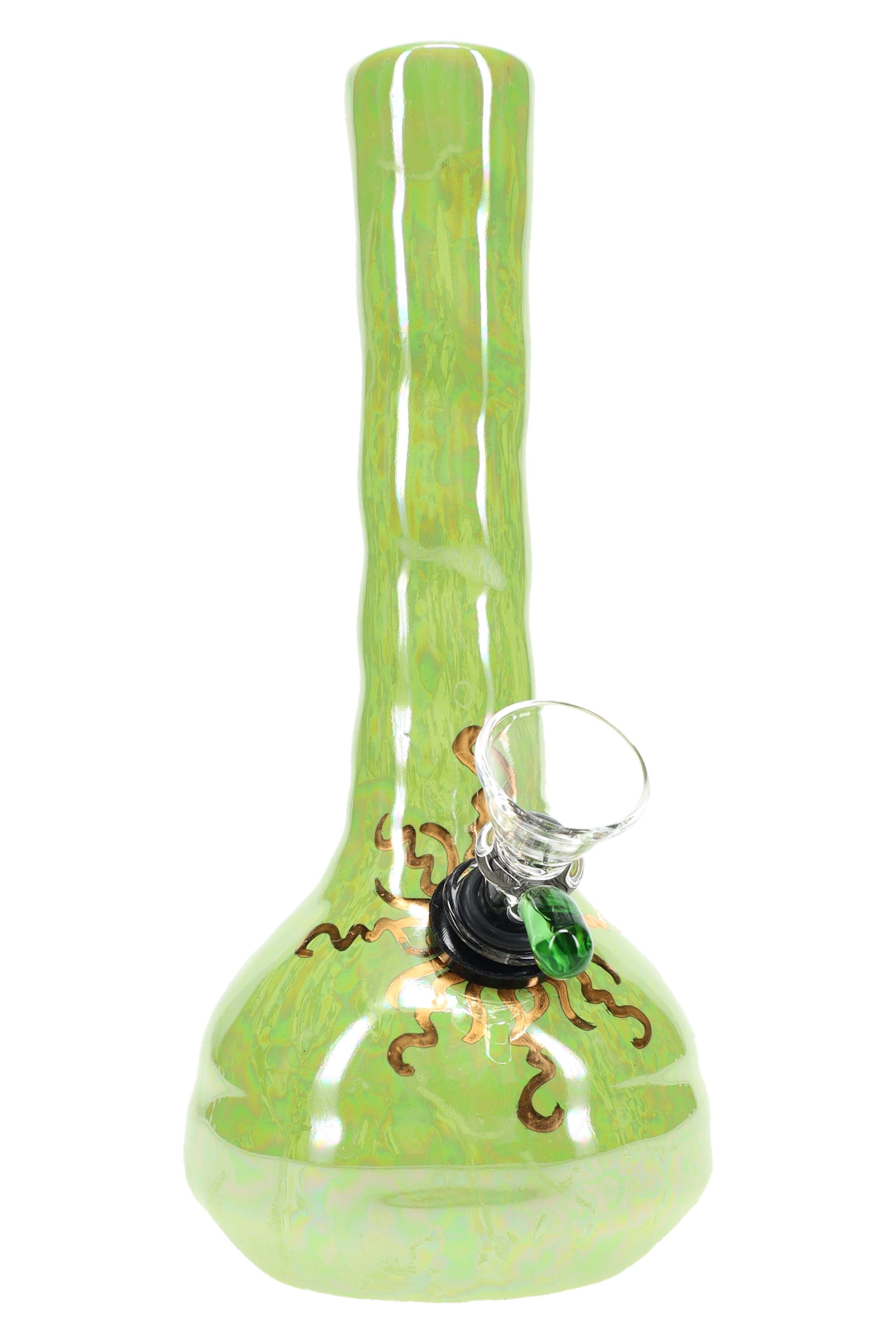 Ancient Creations Ceramics 6″ Ceramic Beaker Bong – 22K Gold – US-Made - Discreet Smoker