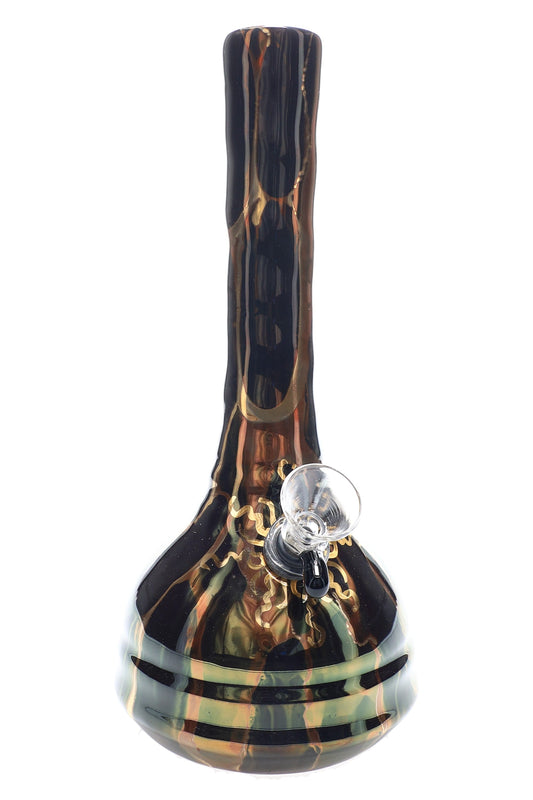 Ancient Creations 9″ Gold Sunburst Ceramic Beaker Bong - Discreet Smoker
