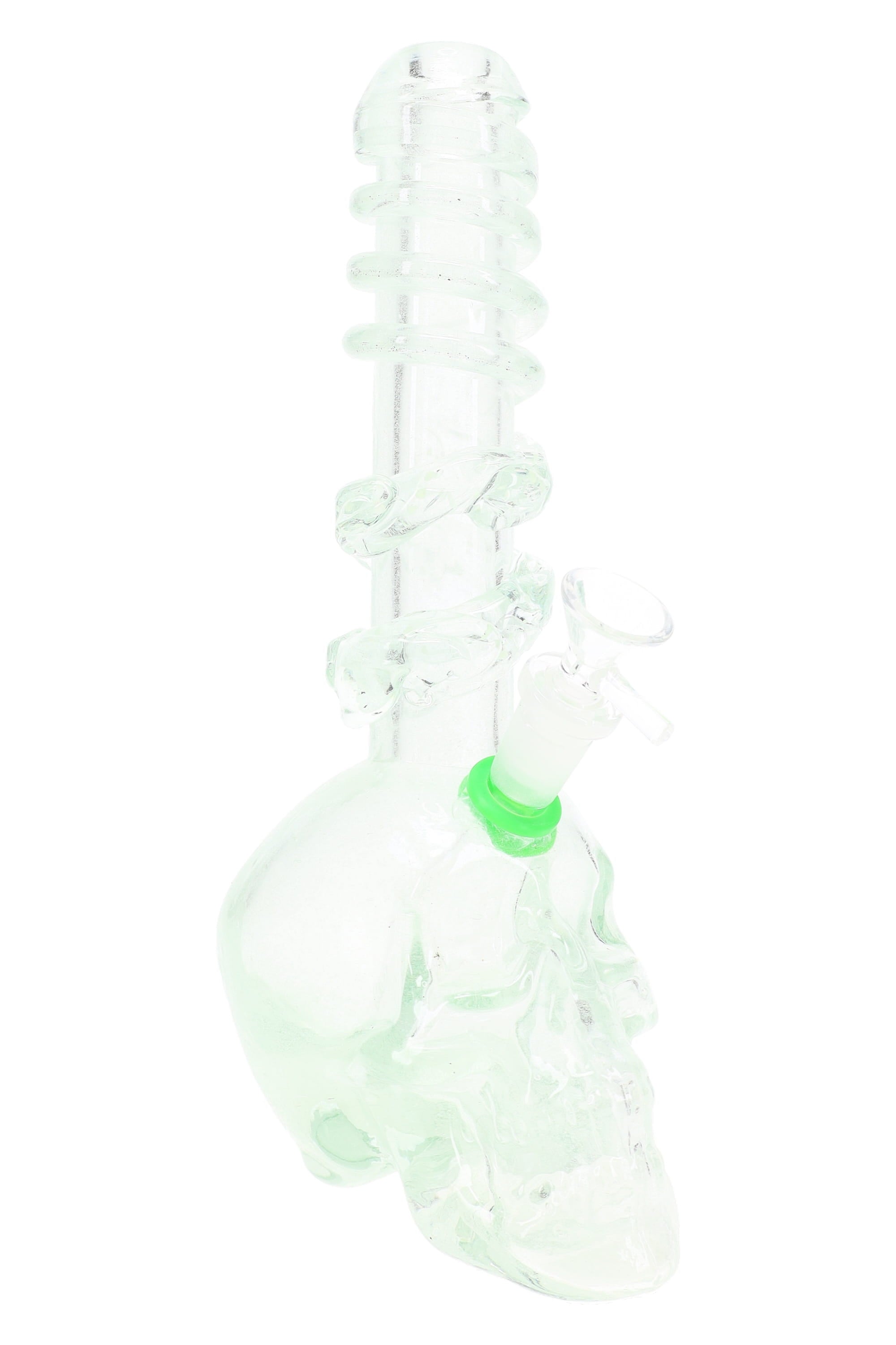 Soft Glass Skull Bong “Night Howl” – UV-Reactive Accents – Assorted Colors - Discreet Smoker