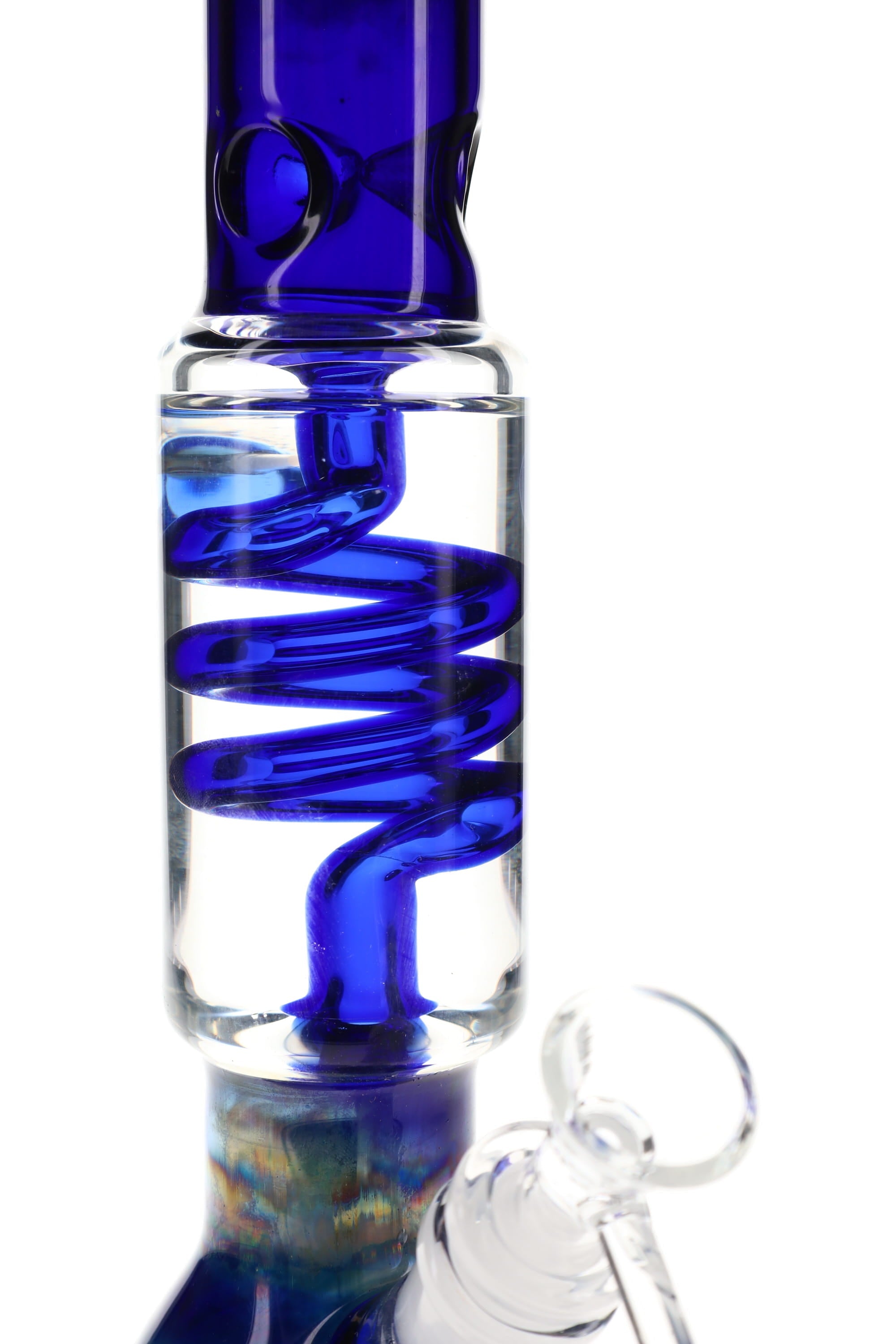 Silver Fumed Beaker Bong “Coil Cruiser” – 12″ – Assorted Colors - Discreet Smoker