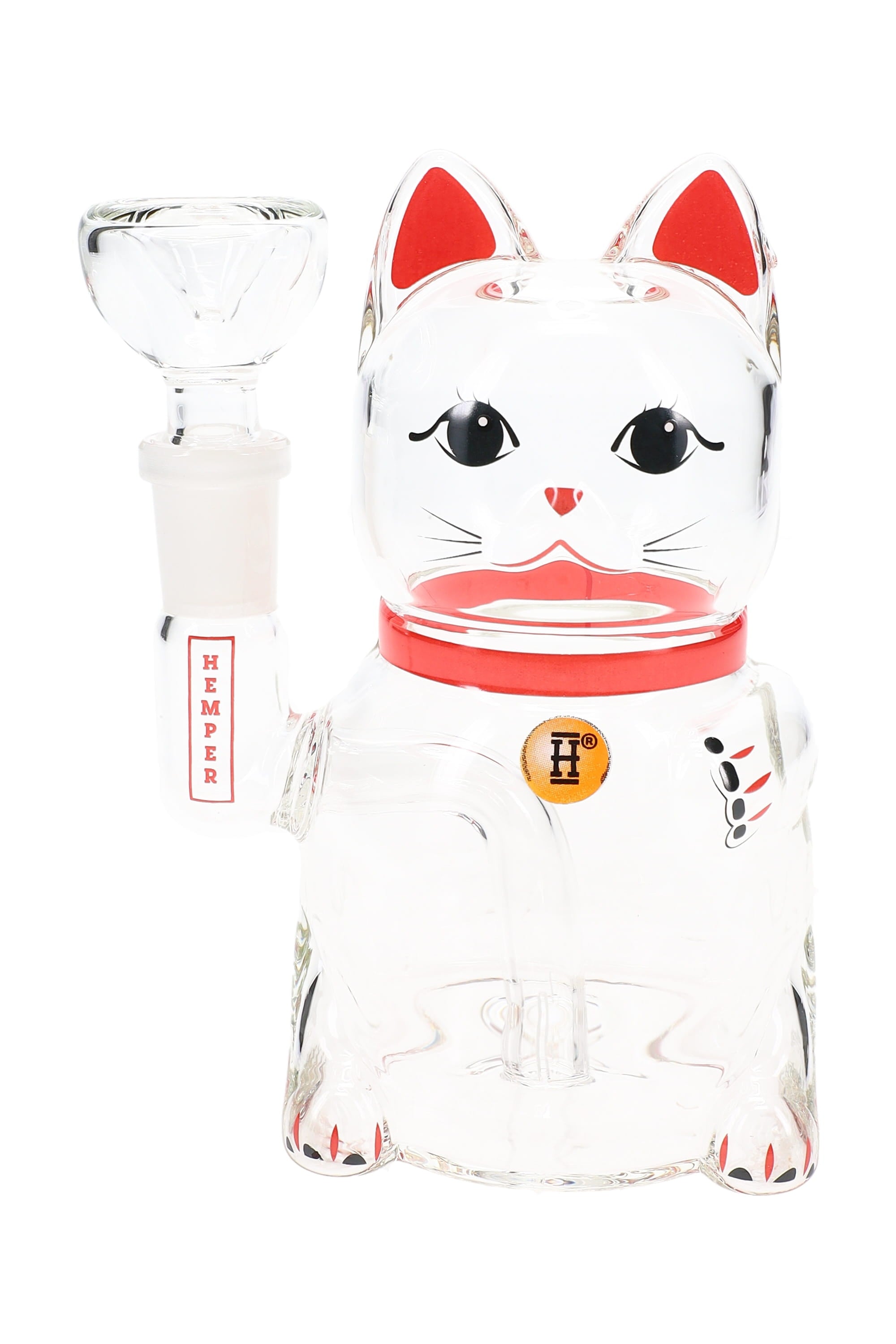 Hemper Lucky Money Cat Glass Bong – 5″ - Discreet Smoker
