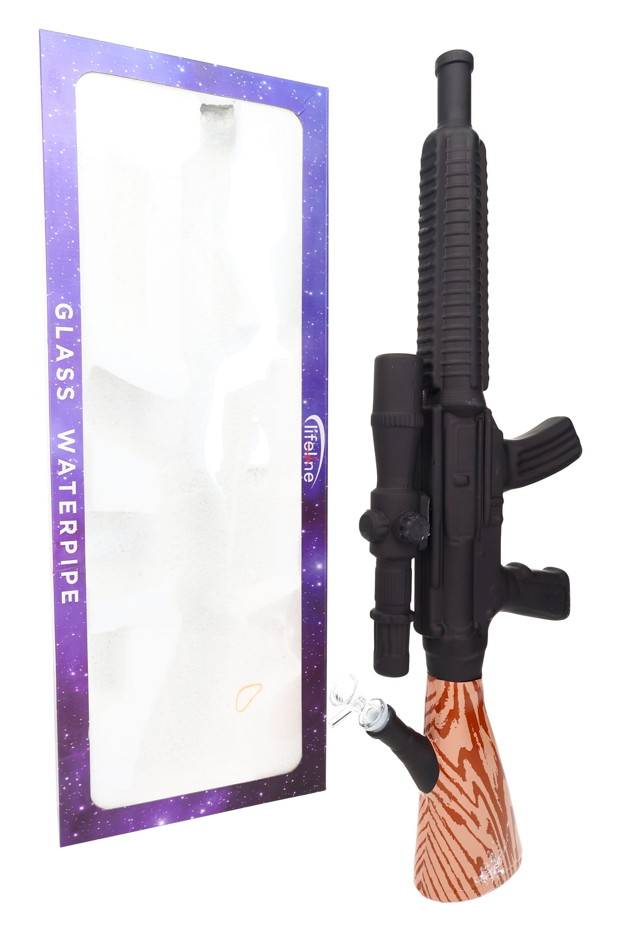 Rifle Beaker Bong “Countertop Cannon” – 24″ – Thick Glass – Assorted Colors - Discreet Smoker