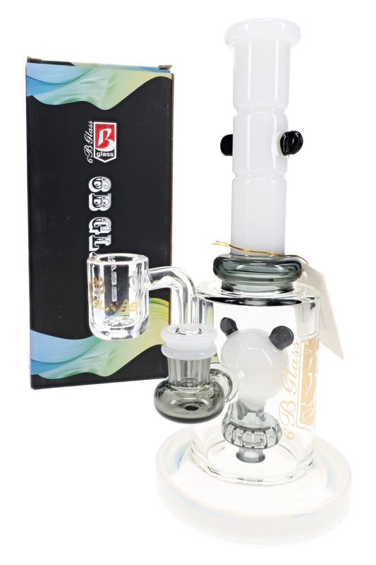 6B Glass Panda Showerhead Perc Dab Rig – 9″ – Assorted - Discreet Smoker
