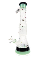 6B Glass Frosted Space 10-Arm Tree Perc Beaker Bong – 14.5″ – Assorted