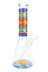 Decal Glass Beaker Bong “Silly Shock” – 10″ - Discreet Smoker