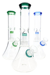 Dome Matrix Glass Beaker Bong “Cool Column” – 11″ – Assorted Colors - Discreet Smoker