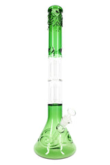 GoG Green Beaker Bong – 20″ – Double Tree Percs
