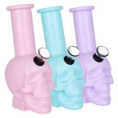 SeshGear Pastel Skull Glass Water Pipe - 6" / Colors Vary - Discreet Smoker