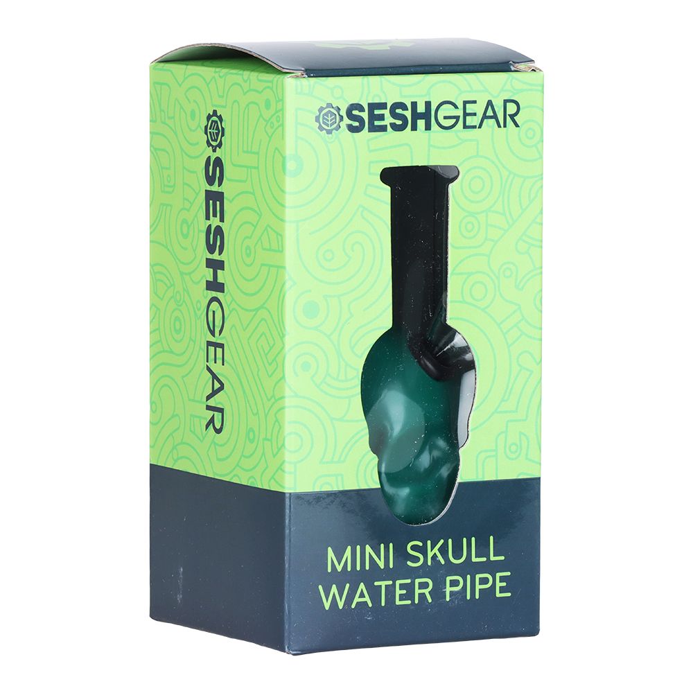 SeshGear Pastel Skull Glass Water Pipe - 6" / Colors Vary - Discreet Smoker