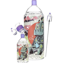 Pulsar Graffiti Series Spray Paint Glass Water Pipe Set / 7.5" / 14mm F - Discreet Smoker