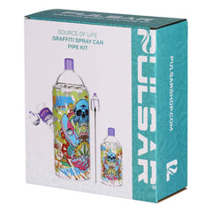 Pulsar Graffiti Series Spray Paint Glass Water Pipe Set / 7.5" / 14mm F - Discreet Smoker