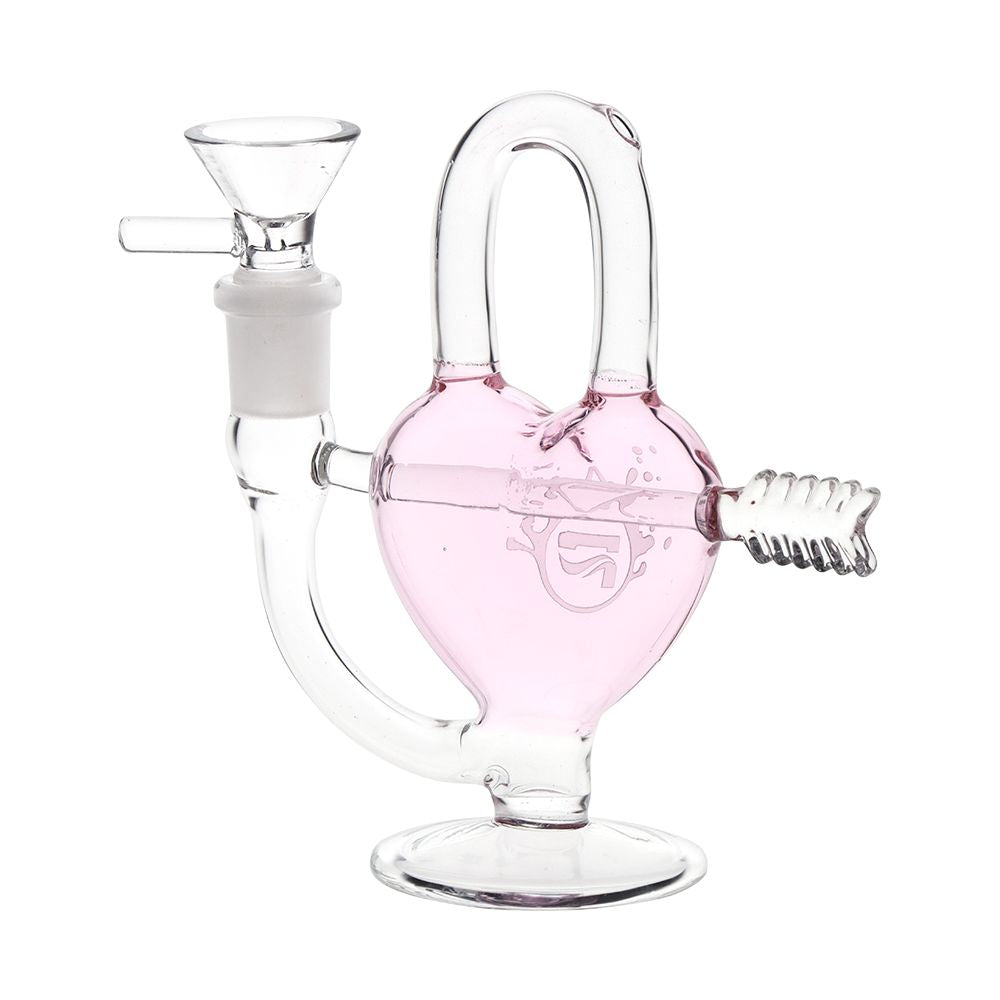 Pulsar Arrow Heart Glass Water Pipe - 5" / 14mm F - Discreet Smoker