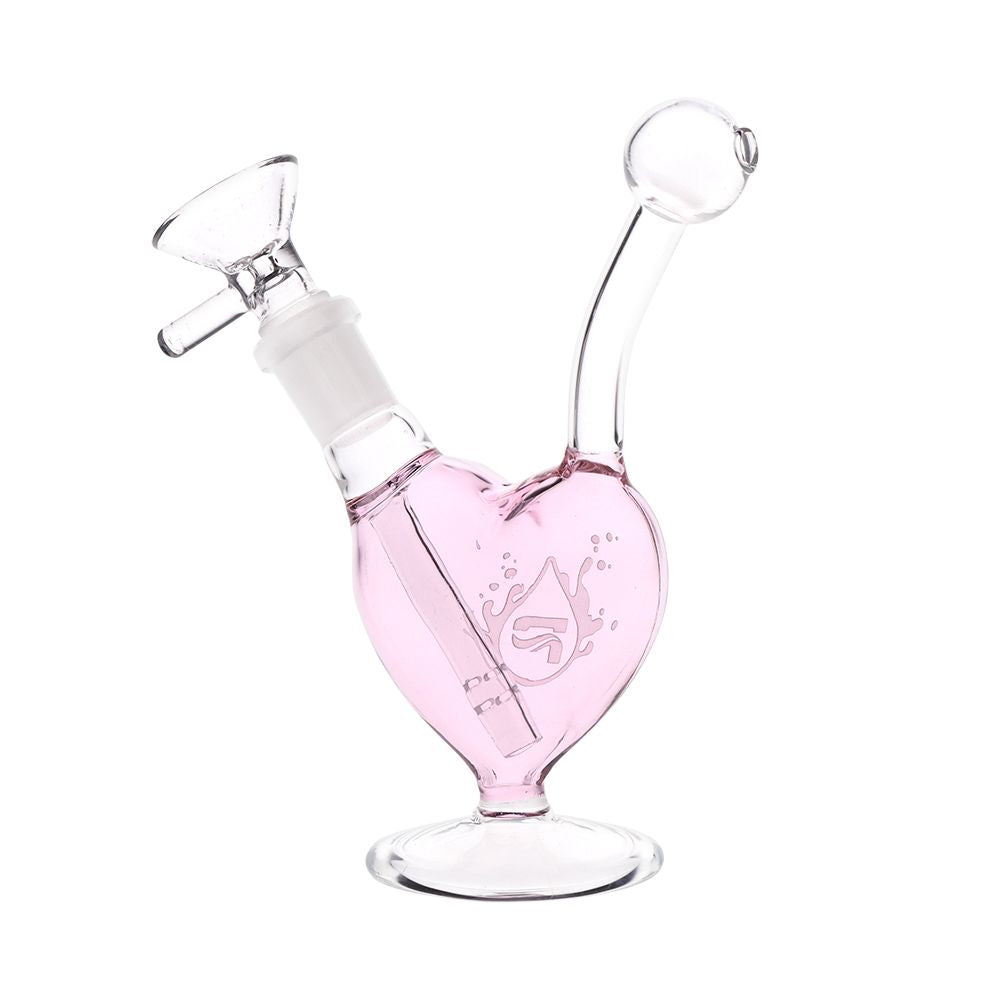Pulsar Big Heart Glass Water Pipe - 5.5" / 14mm F - Discreet Smoker