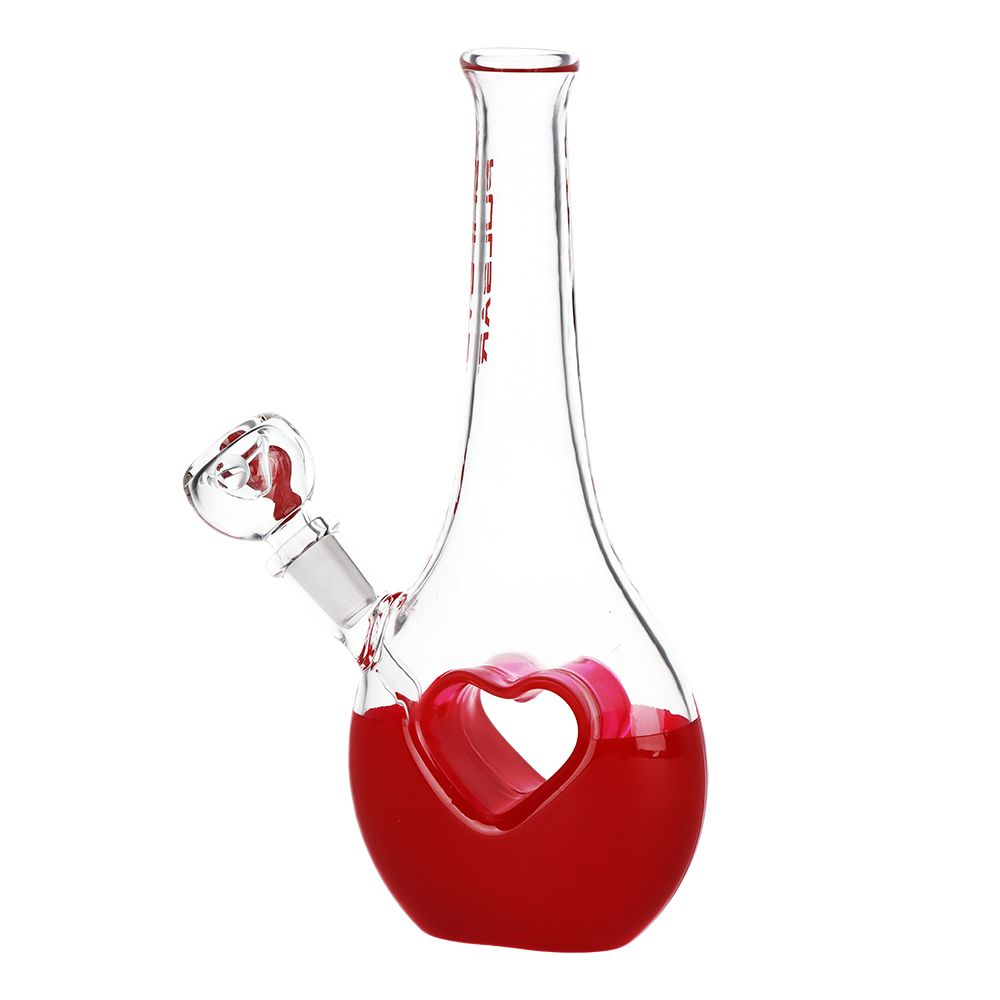 Pulsar Valentines Heart Vase Glass Water Pipe - 8.25" / 14mm F - Discreet Smoker
