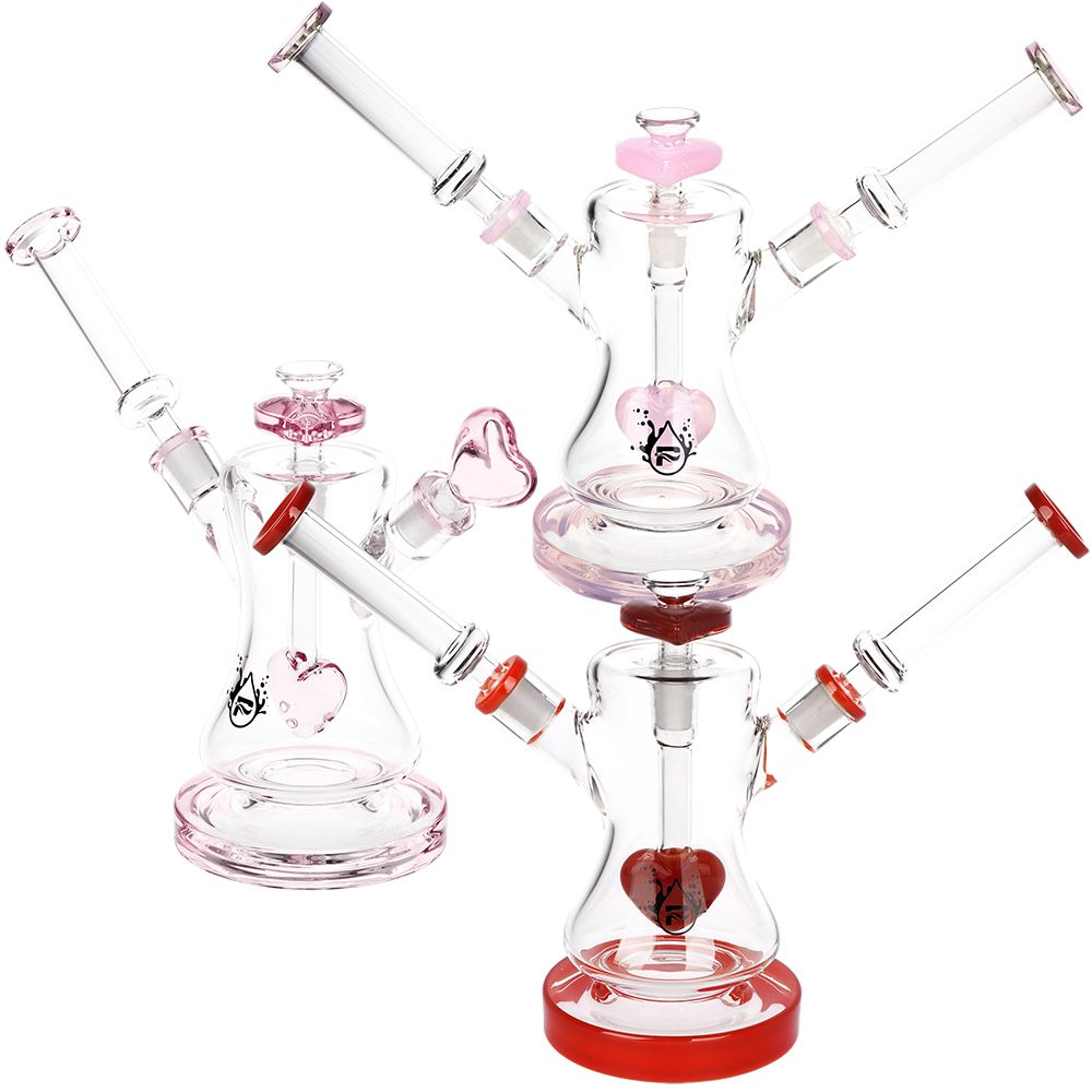 Pulsar Date Night: Part 2 Dual Neck Glass Water Pipe | 8.5" | 14mm F - Discreet Smoker