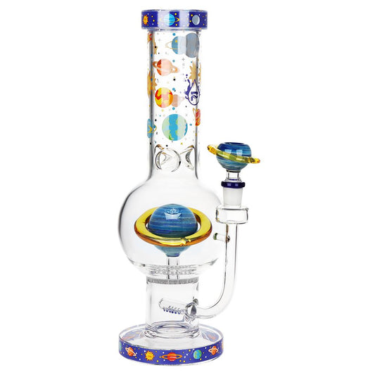 Pulsar Rings of Saturn Bubble Base Glass Water Pipe - 12.75" / 14mm F - Discreet Smoker
