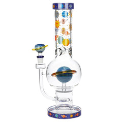 Pulsar Rings of Saturn Bubble Base Glass Water Pipe - 12.75" / 14mm F - Discreet Smoker