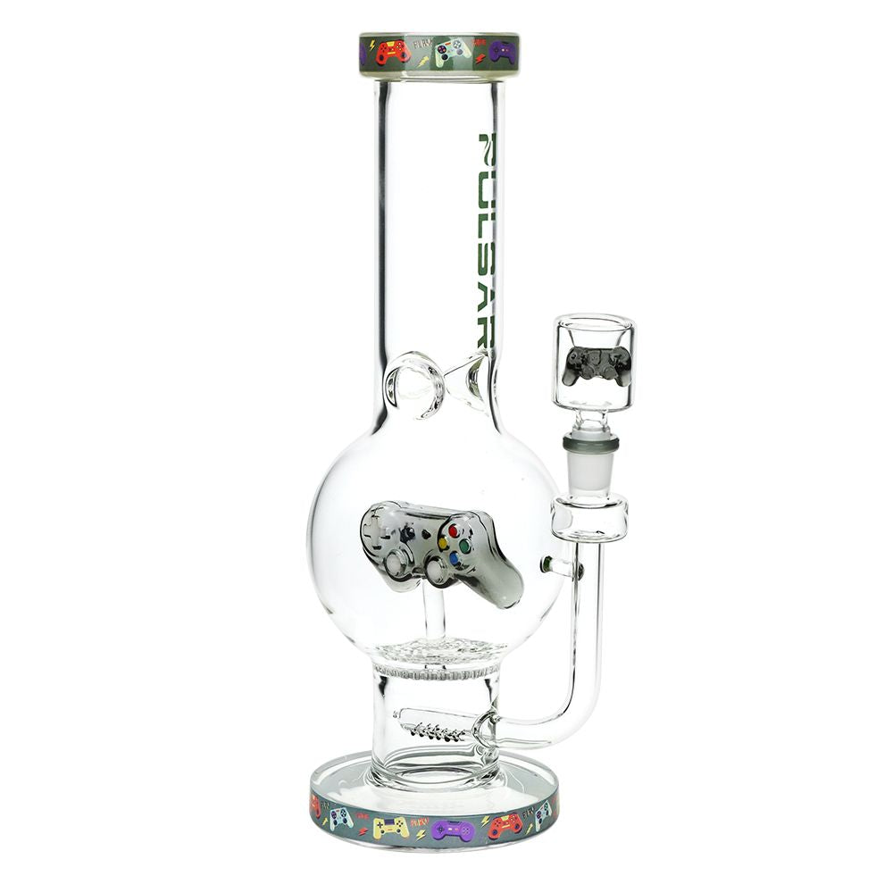 Pulsar Game Time Bubble Base Glass Water Pipe - 12.5" / 14mm F - Discreet Smoker