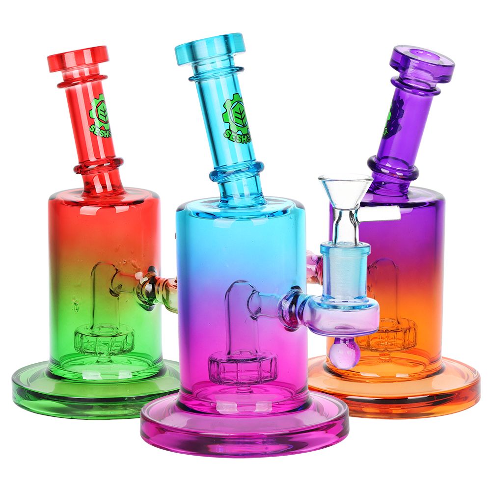 SeshGear Ombre Glass Water Pipe | 7.5" | 14mm F - Discreet Smoker
