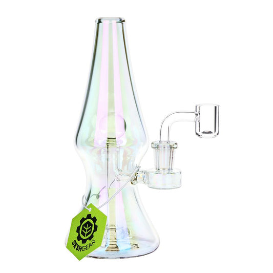 SeshGear Lava Lamp Electroplated Ombre Glass Dab Rig - 8" / 14mm F - Discreet Smoker