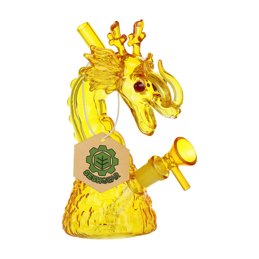SeshGear Rising Dragon Glass Water Pipe | 6.75" | 14mm F - Discreet Smoker