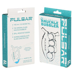 Pulsar Knuckle Bubbler Glass Cone Holder - 5.5" / Clear - Discreet Smoker