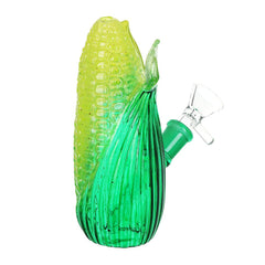 SeshGear "Aww Shucks" Corn on Cob Glass Water Pipe - 5" / 14mm F / Yellow & Green - Discreet Smoker