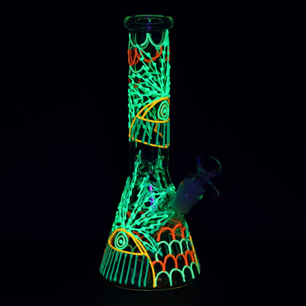 SeshGear 420 Drizzle G.I.T.D Beaker Glass Water Pipe - 10" / 14mm F - Discreet Smoker