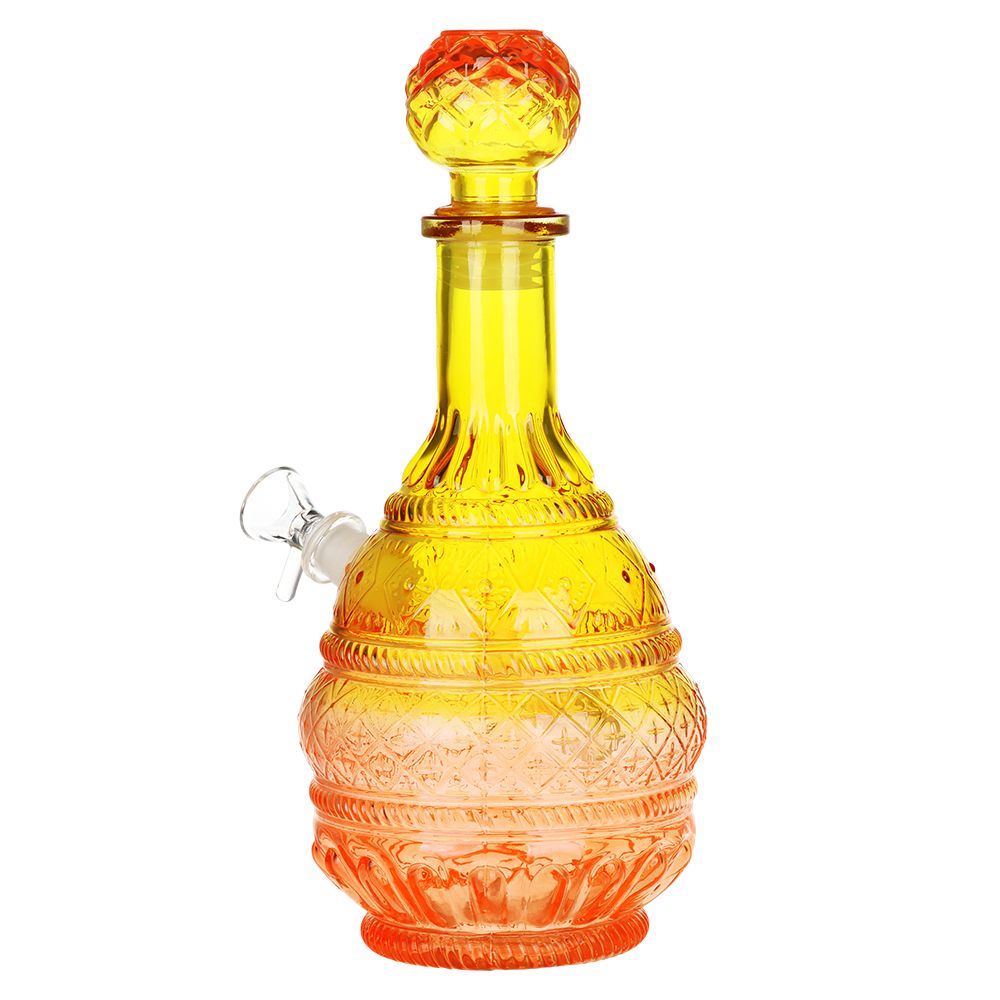 SeshGear Vintage Ombre Glass Water Pipe - 10.5" / 14mm F / Round Lotus - Discreet Smoker