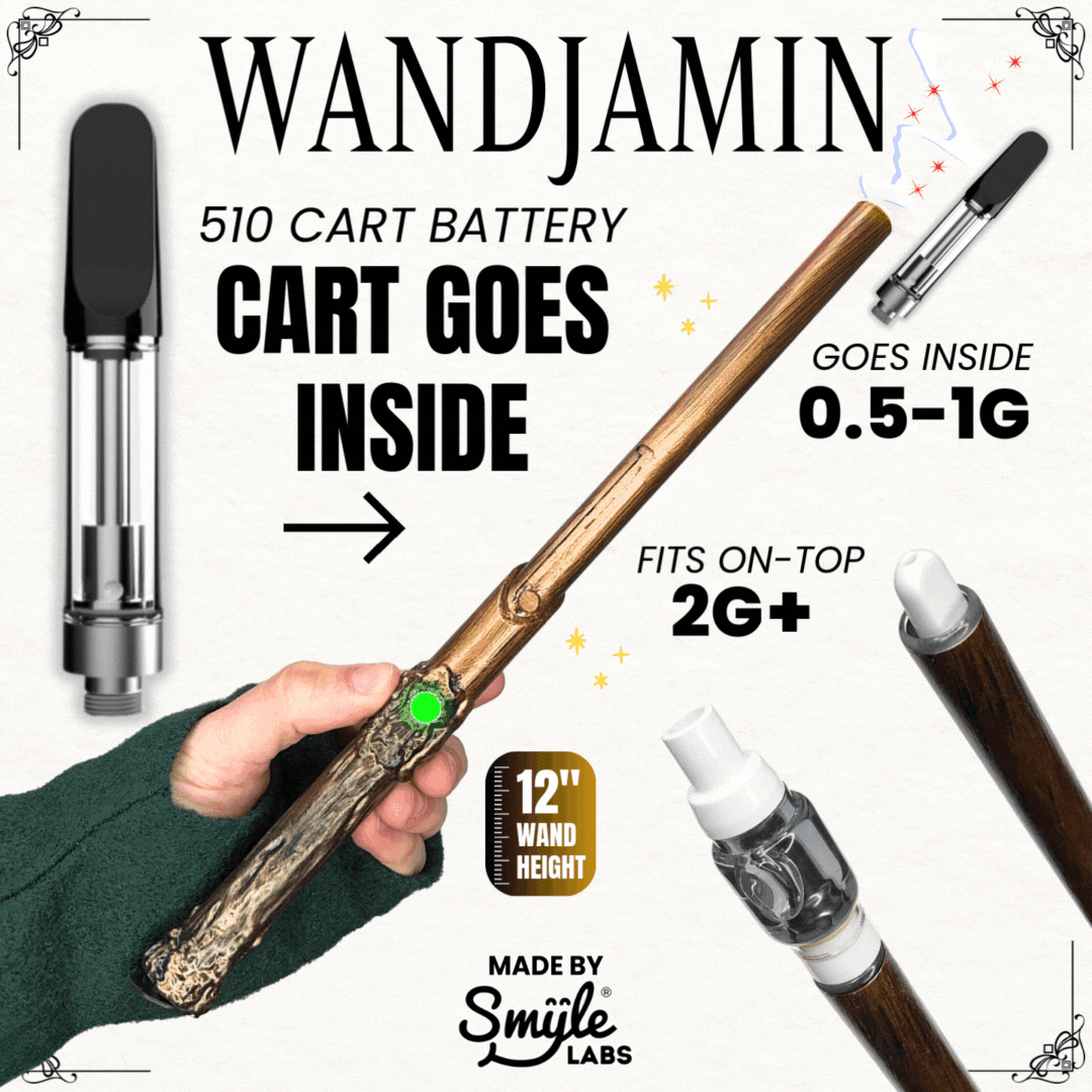 Wandjamin Cart Battery with LED Light & Slide to Hide Feature - Discreet Smoker